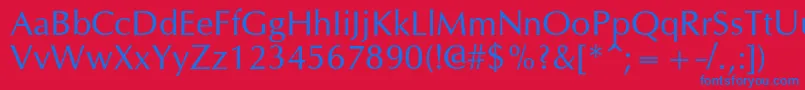 フォントOpiumnewc – 赤い背景に青い文字