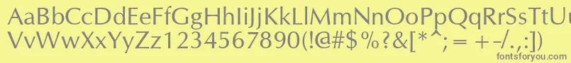 Opiumnewc-fontti – harmaat kirjasimet keltaisella taustalla