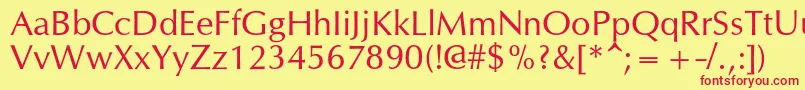 フォントOpiumnewc – 赤い文字の黄色い背景