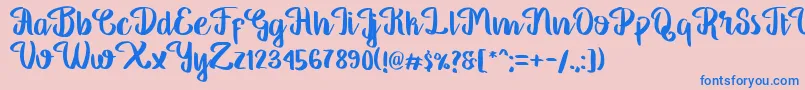 Georgia Script Font – Blue Fonts on Pink Background