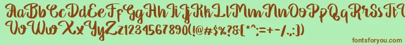 Шрифт Georgia Script – коричневые шрифты на зелёном фоне