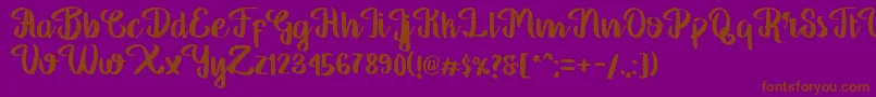 Georgia Script-Schriftart – Braune Schriften auf violettem Hintergrund