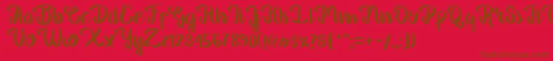 Georgia Script Font – Brown Fonts on Red Background