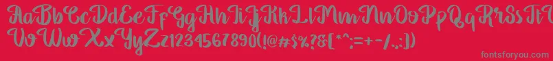 Georgia Script-Schriftart – Graue Schriften auf rotem Hintergrund