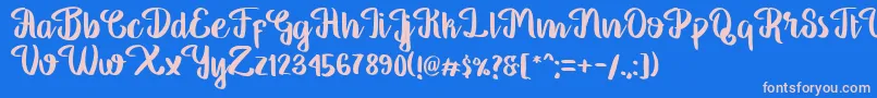 Fonte Georgia Script – fontes rosa em um fundo azul