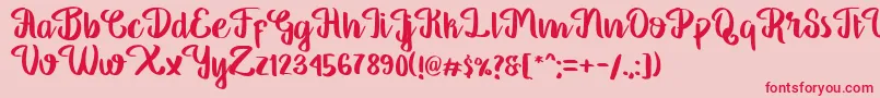 Georgia Script-Schriftart – Rote Schriften auf rosa Hintergrund