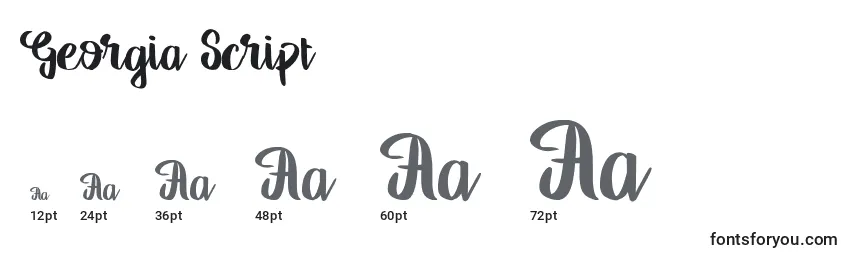 Размеры шрифта Georgia Script