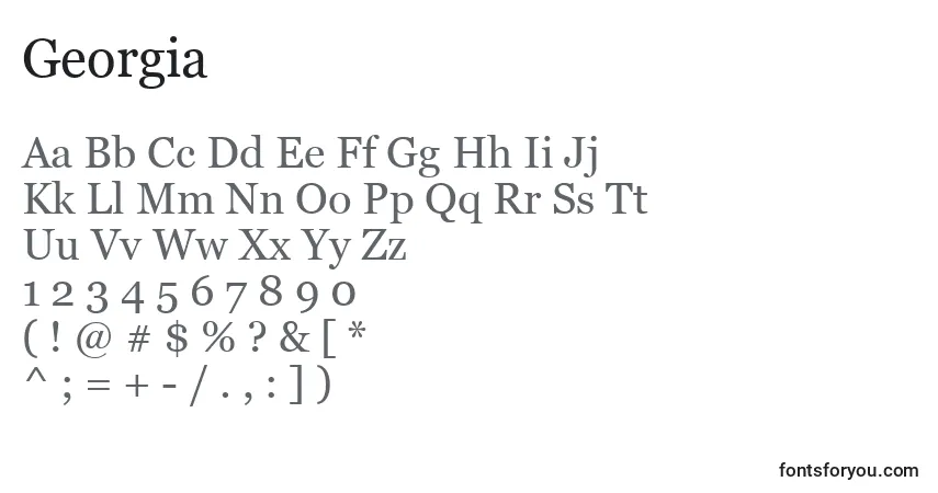 Schriftart Georgia (127843) – Alphabet, Zahlen, spezielle Symbole