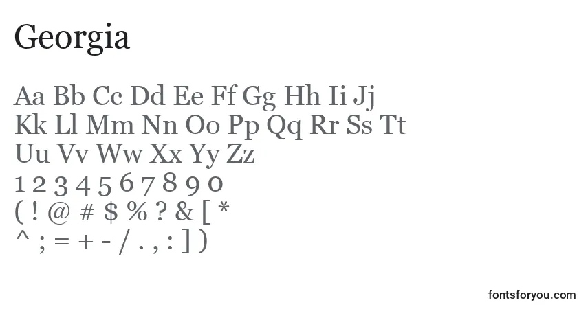 A fonte Georgia (127843) – alfabeto, números, caracteres especiais