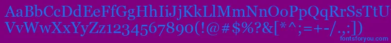 Georgia Font – Blue Fonts on Purple Background