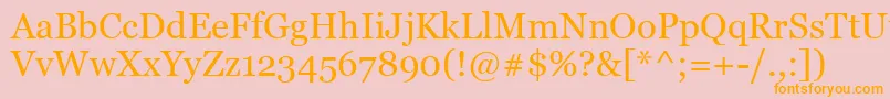 Georgia Font – Orange Fonts on Pink Background