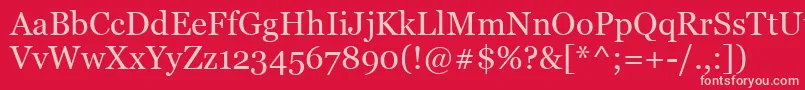 Georgia Font – Pink Fonts on Red Background