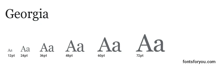 Größen der Schriftart Georgia (127843)