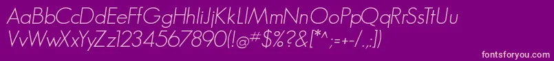 GeosansLight Oblique Font – Pink Fonts on Purple Background