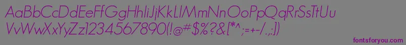 GeosansLight Oblique Font – Purple Fonts on Gray Background