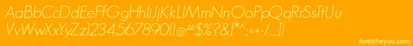 GeosansLight Oblique Font – Yellow Fonts on Orange Background