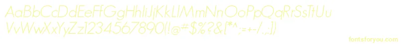 GeosansLight Oblique Font – Yellow Fonts on White Background