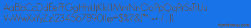 GeosansLight Font – Brown Fonts on Blue Background