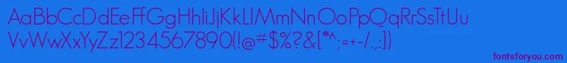 GeosansLight Font – Purple Fonts on Blue Background