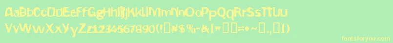 GEPETTO  Font – Yellow Fonts on Green Background