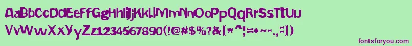 Gepetto Font – Purple Fonts on Green Background