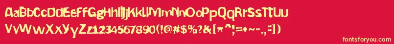 Gepetto Font – Yellow Fonts on Red Background