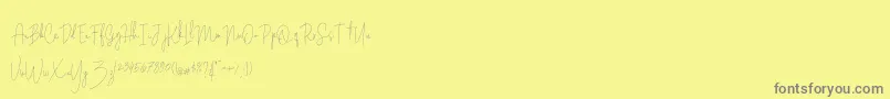 Geraldinedafont Font – Gray Fonts on Yellow Background