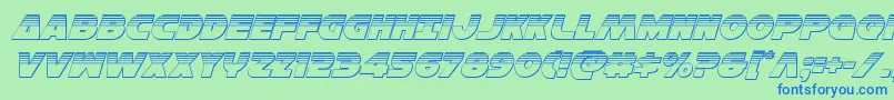 Hansolov3platital Font – Blue Fonts on Green Background
