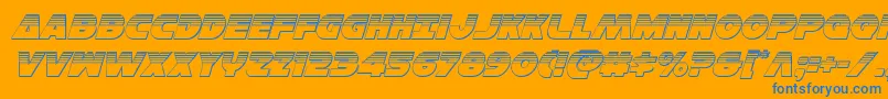 Hansolov3platital Font – Blue Fonts on Orange Background