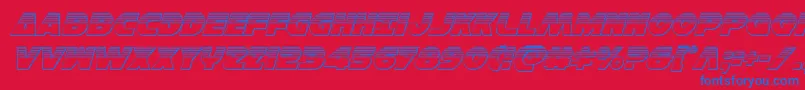 Hansolov3platital Font – Blue Fonts on Red Background