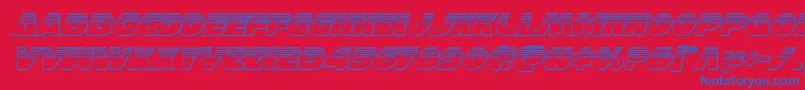 Hansolov3platital-Schriftart – Blaue Schriften auf rotem Hintergrund