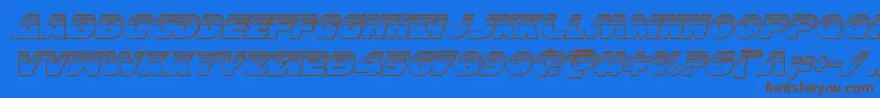 Hansolov3platital Font – Brown Fonts on Blue Background