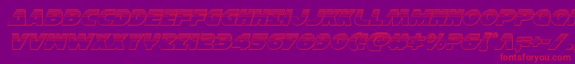 Hansolov3platital Font – Red Fonts on Purple Background