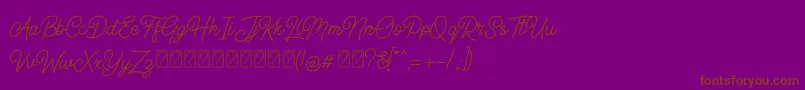 Geraldyne Demo-Schriftart – Braune Schriften auf violettem Hintergrund