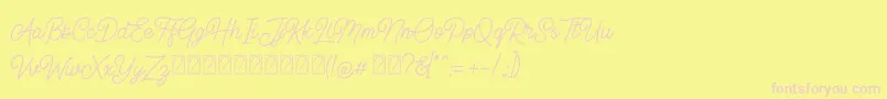 Geraldyne Demo-Schriftart – Rosa Schriften auf gelbem Hintergrund