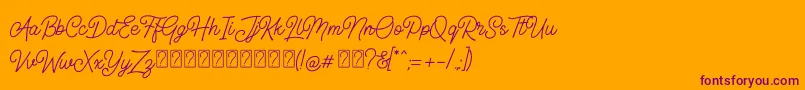 Шрифт Geraldyne Demo – фиолетовые шрифты на оранжевом фоне