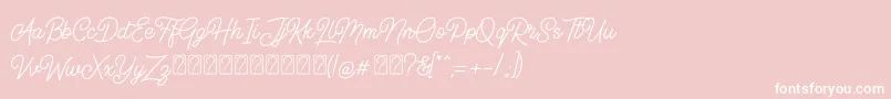 Geraldyne Demo-Schriftart – Weiße Schriften auf rosa Hintergrund