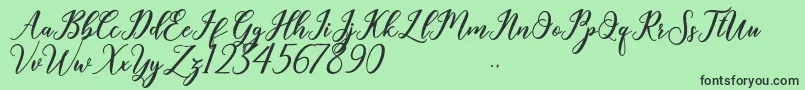 Geralyn Font – Black Fonts on Green Background