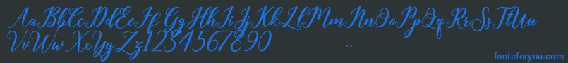 Geralyn Font – Blue Fonts on Black Background