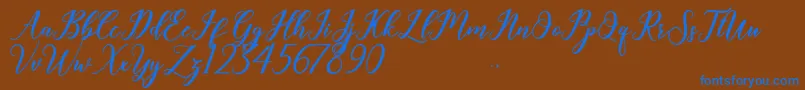 Geralyn Font – Blue Fonts on Brown Background