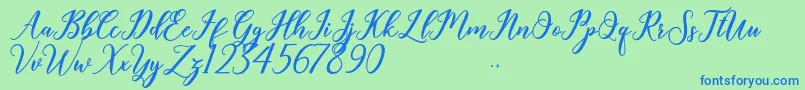 Geralyn Font – Blue Fonts on Green Background