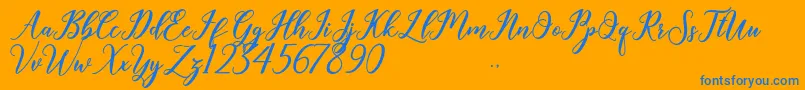 Geralyn Font – Blue Fonts on Orange Background