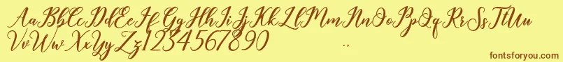 Geralyn Font – Brown Fonts on Yellow Background