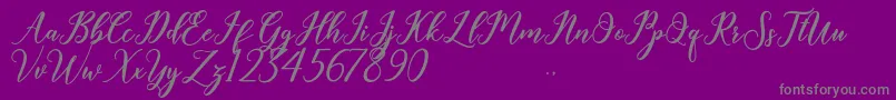 Geralyn-Schriftart – Graue Schriften auf violettem Hintergrund