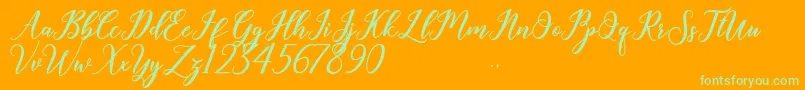 Geralyn Font – Green Fonts on Orange Background