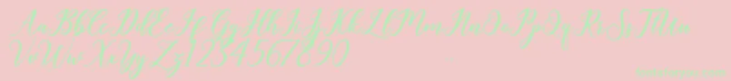 Geralyn Font – Green Fonts on Pink Background