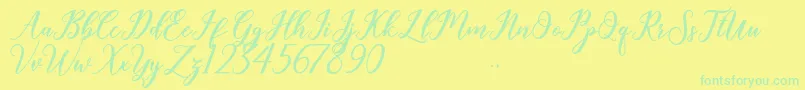 Geralyn Font – Green Fonts on Yellow Background