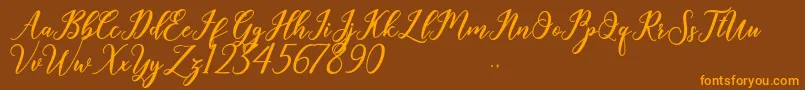 Geralyn Font – Orange Fonts on Brown Background