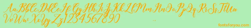 Geralyn Font – Orange Fonts on Green Background
