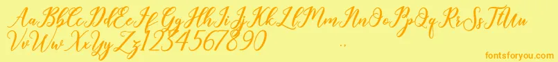 Geralyn Font – Orange Fonts on Yellow Background